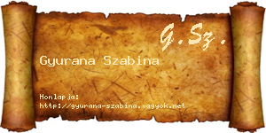 Gyurana Szabina névjegykártya